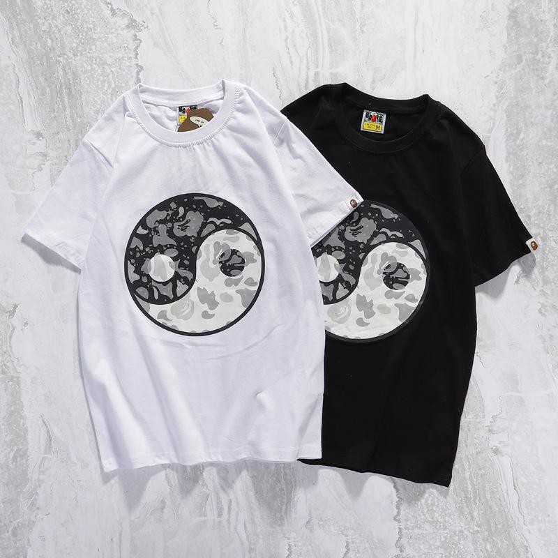 Bathing Ape T-Shirt Round Neck Summer Casual Cartoon Short Sleeve Pullover Anime T-shirt
