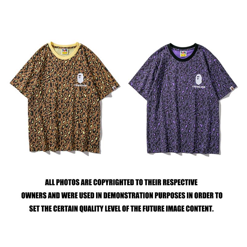 Bathing Ape T-Shirt Spring/Summer Camouflage Leopard Print Short Sleeve T-shirt