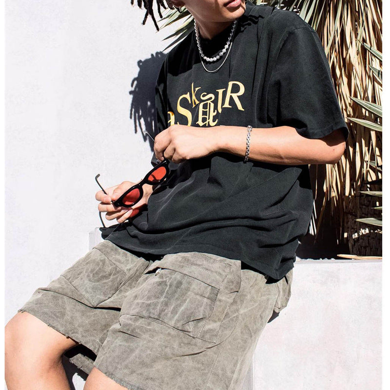 Askyurself T-shirts Summer Printed Loose round Neck Short Sleeve T-shirt